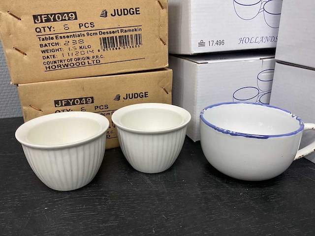 Hollandsche pot en koswa kopjes en dessert bakjes servies (40x) - afbeelding 3 van  6