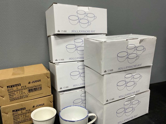 Hollandsche pot en koswa kopjes en dessert bakjes servies (40x) - afbeelding 6 van  6
