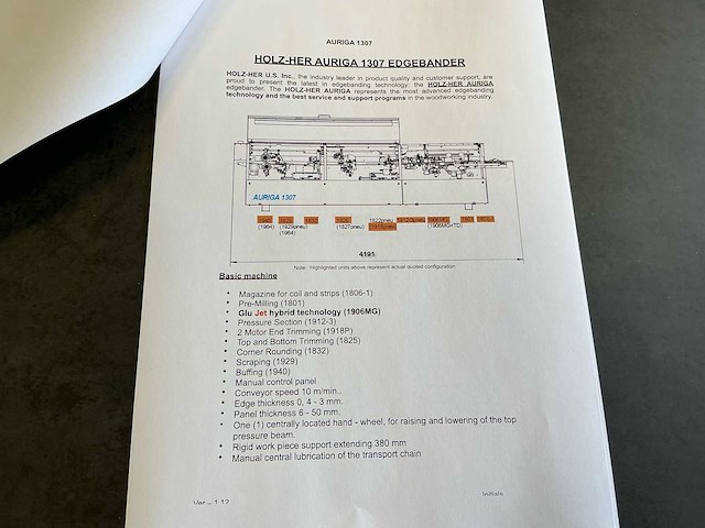 Holzher - 2008 - auriga - uno 1307 - kantaanlijmmachine - afbeelding 36 van  45