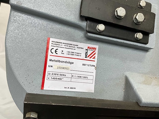 Holzmann bs712turn bandzaagmachine - afbeelding 11 van  13