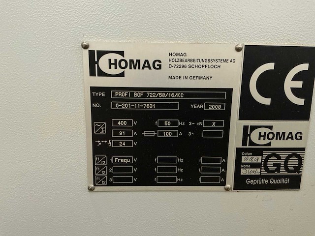 Homag - 2008 - profi bof 722/58/16/kc - horizontaal cnc-bewerkingscentrum (c) - afbeelding 21 van  32