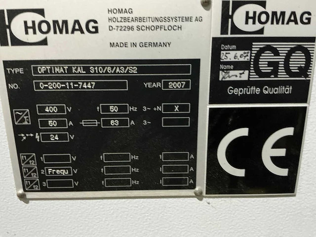 Homag optimat - 2007 - kal 310/6/a3/s2 - kantenlijmmachines - afbeelding 51 van  88