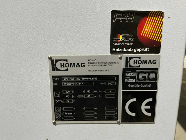 Homag optimat - 2007 - kal 310/6/a3/s2 - kantenlijmmachines - afbeelding 73 van  88