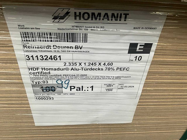 Homanit hdf deurplaat met aluminiumlaag (176x) - afbeelding 6 van  7