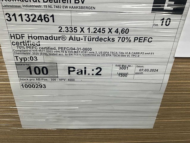 Homanit hdf deurplaat met aluminiumlaag (200x) - afbeelding 4 van  5