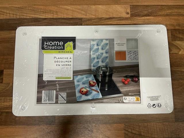 Home creation set van 2 glazen snijplank (60x) - afbeelding 1 van  4