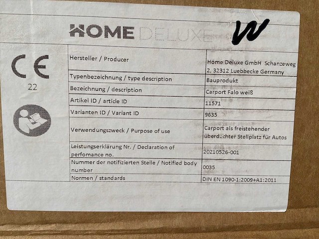 Homedeluxe falo carport - afbeelding 2 van  2