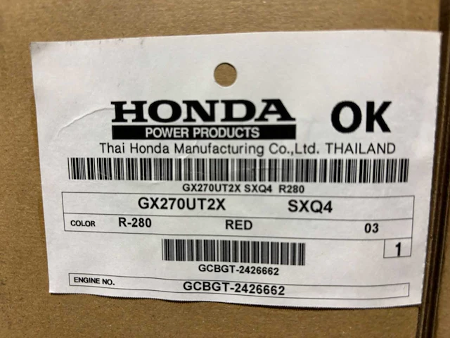 Honda - gx270ut2x sxq4 r-280 (7 x) - benzinemotor (7x) - afbeelding 2 van  4