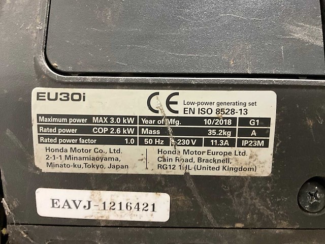 Honda eu 30i invertergenerator - afbeelding 7 van  7