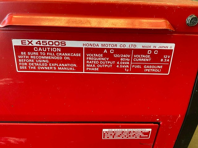 Honda ex4500 stroomgenerator - afbeelding 6 van  7