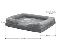 Hondenmand / kattenmand sheena xl - 105 x 82 cm - grijs - afbeelding 5 van  11