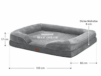 Hondenmand / kattenmand sheena xl - 105 x 82 cm - grijs - afbeelding 5 van  11