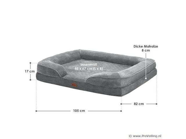 Hondenmand / kattenmand sheena xl - 105 x 82 cm - grijs - afbeelding 5 van  11