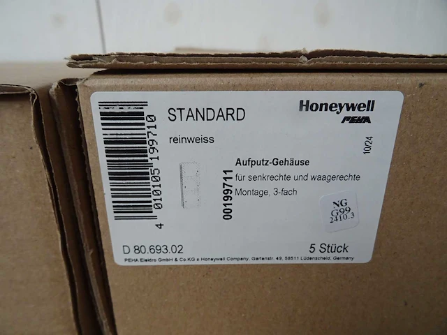 Honeywell - peha standard - d 80.693.02 - opbouwbak 3-voudig (19x) - afbeelding 3 van  3