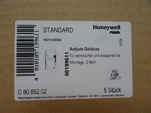 Honeywell - peha standard - opbouwhuis 2-voudig (20x) - afbeelding 2 van  2