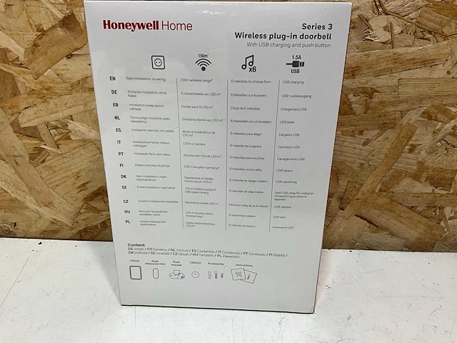 Honeywell home series 3 draadloze plug in deurbel - afbeelding 5 van  5