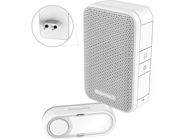 Honeywell home series 3 draadloze plug in deurbel - afbeelding 1 van  4
