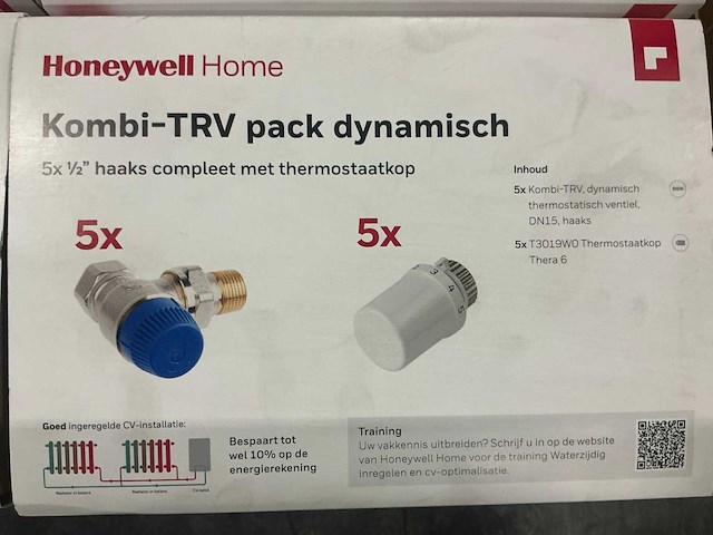 Honeywell thermostaatkraan haaks + thermostaatknop (30x) - afbeelding 5 van  5