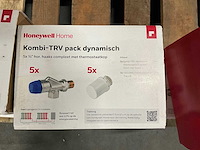 Honeywell thermostaatkraan hor. haaks + thermostaatknop (30x) - afbeelding 1 van  5
