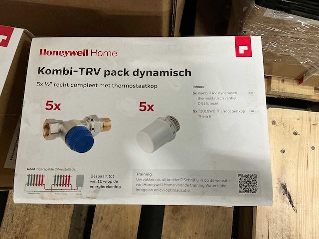 Honeywell thermostaatkraan recht + thermostaatknop (30x) - afbeelding 1 van  5