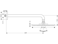 Hoofddouche 24cm met douchearm wand chroom hansgrohe, raindance air 27474000 - afbeelding 2 van  4