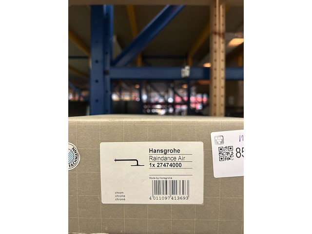 Hoofddouche 24cm met douchearm wand chroom hansgrohe, raindance air 27474000 - afbeelding 4 van  4