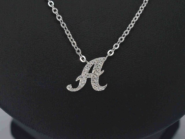 Hoog gehalte zilveren collier met letter hanger a - afbeelding 1 van  6