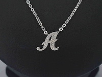 Hoog gehalte zilveren collier met letter hanger a