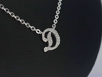 Hoog gehalte zilveren collier met letter hanger d - afbeelding 4 van  7