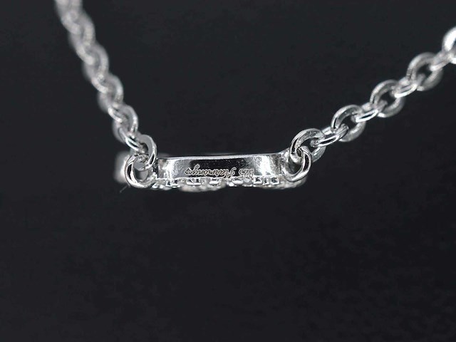 Hoog gehalte zilveren collier met letter hanger d - afbeelding 6 van  7