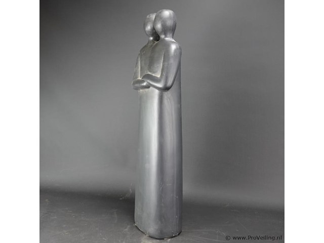 Hoog keramieken gestiled beeld van een paar - afbeelding 4 van  5