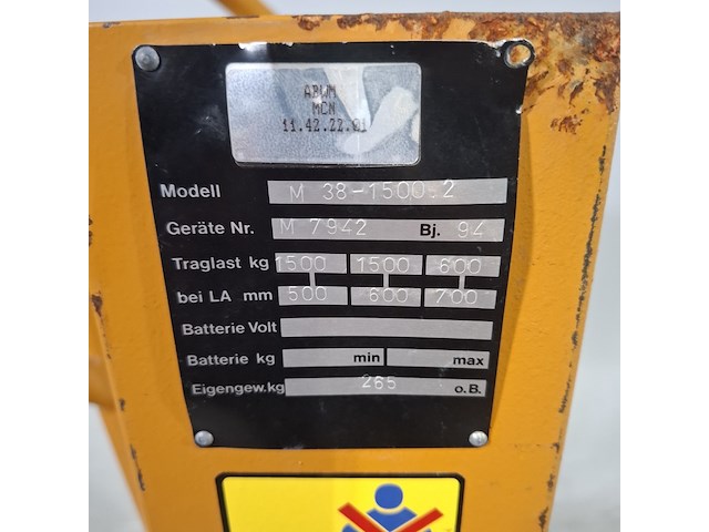 Hoogheffende palletwagen, m 38-1500.2, 1994 - afbeelding 10 van  11