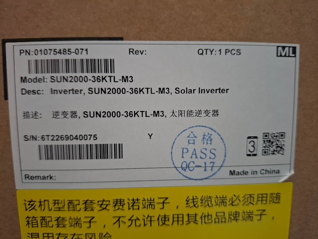Hoogspannings omvormer huawei, sun2000-36 ktl-m3 - afbeelding 2 van  3
