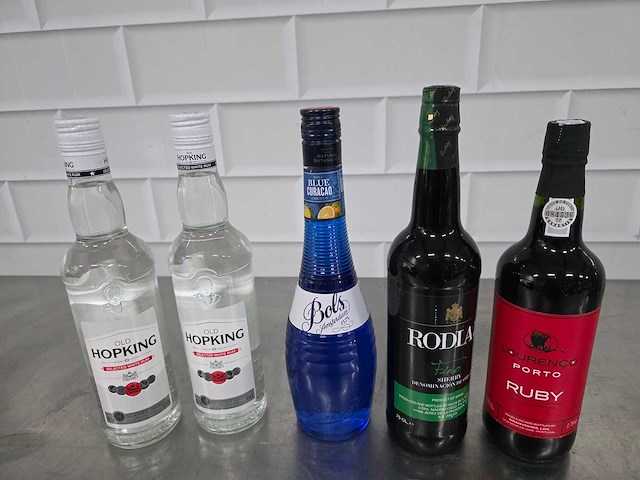 Hopking, bols, etc. sterke drank fles (5x) - afbeelding 2 van  3
