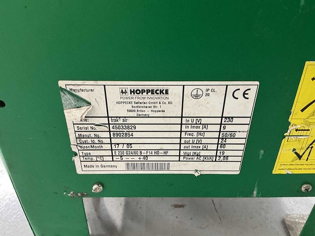 Hoppecke - 24v 60a - battery chargers - 2017 - afbeelding 2 van  3