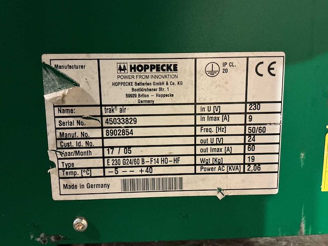 Hoppecke - 24v 60a - battery chargers - 2017 - afbeelding 2 van  2