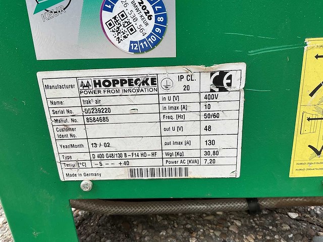 Hoppecke - 48v 130a - battery chargers - 2013 - afbeelding 3 van  3