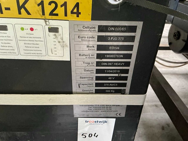 Hoppecke 3hpzs375 batterij (3x) - afbeelding 1 van  2