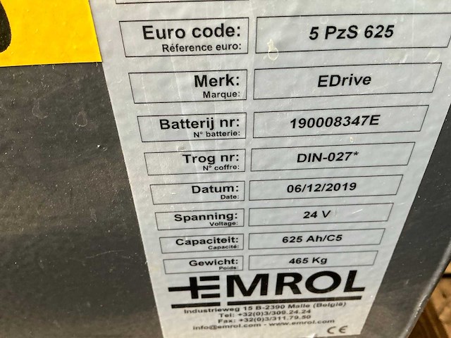 Hoppecke emrol 3hpzs375 batterij (2x) - afbeelding 2 van  2