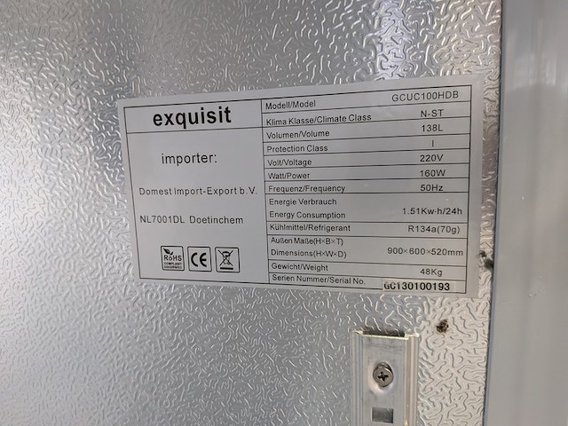 Horeca koeler exquisit, gcuc100hdb - afbeelding 4 van  14