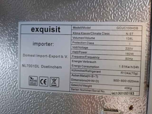 Horeca koeler exquisit, gcuc100hdb - afbeelding 8 van  14