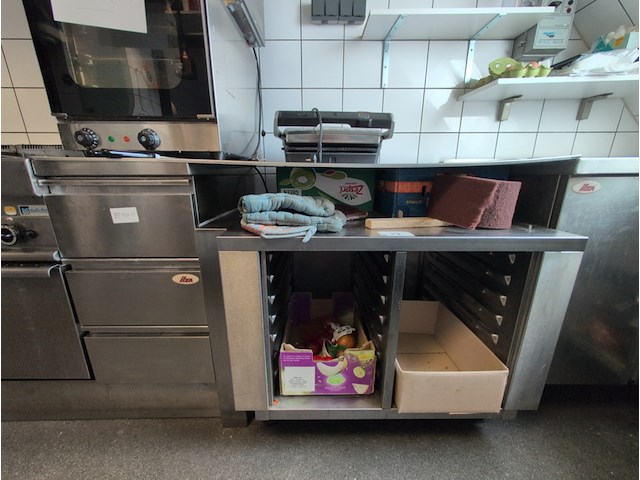 Horeca ladekast met verrijdbaar dienbladwagen en rvs blad o.a. ilsa - afbeelding 2 van  4