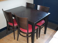 Horecaset bestaande uit tafel en 4 stoelen. tafelafmeting 120 x 80 x 75 cm. - afbeelding 2 van  4