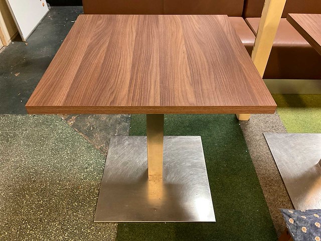Horecatafel | rvs kolompoot | 70x70 cm - afbeelding 1 van  5