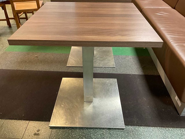 Horecatafel | rvs kolompoot | 70x70 cm - afbeelding 3 van  5