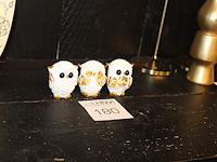 Horen, zien en zwijgen stel van uilen. - afbeelding 1 van  2