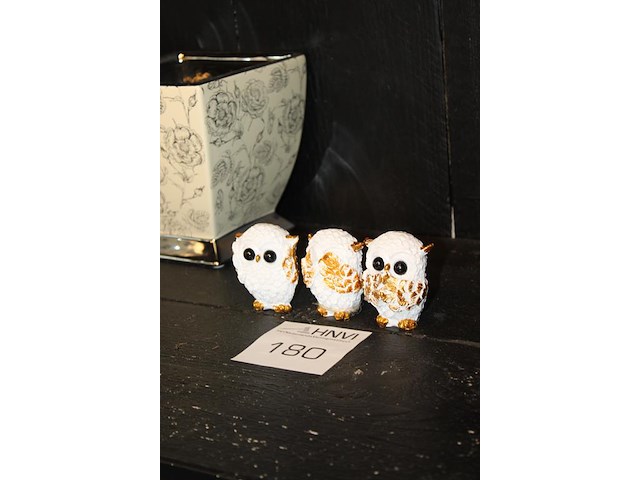 Horen, zien en zwijgen stel van uilen. - afbeelding 2 van  2