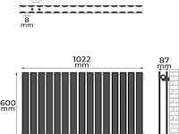 Horizontale radiator 30 kolommen 600x1022x69 cm aquamarin, wit - afbeelding 2 van  5