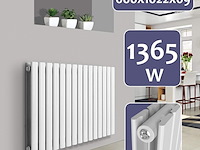 Horizontale radiator 30 kolommen 600x1022x69 cm aquamarin, wit - afbeelding 3 van  5
