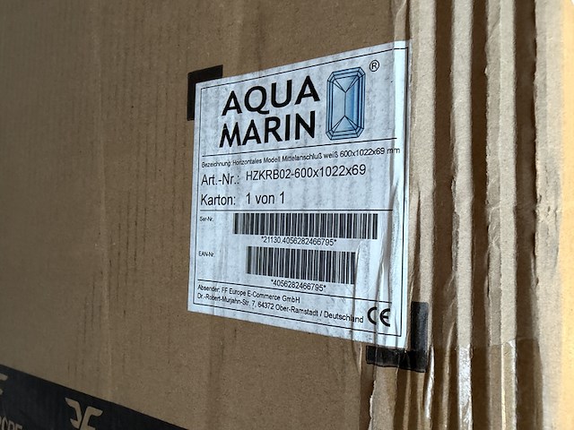 Horizontale radiator 30 kolommen 600x1022x69 cm aquamarin, wit - afbeelding 5 van  5